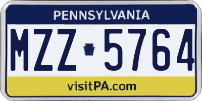 PA license plate MZZ5764
