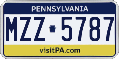 PA license plate MZZ5787