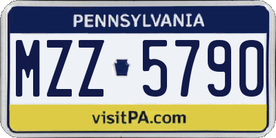 PA license plate MZZ5790