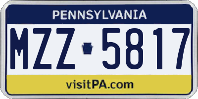 PA license plate MZZ5817