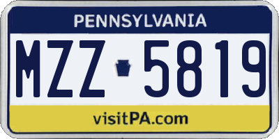 PA license plate MZZ5819