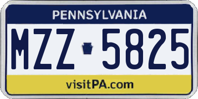 PA license plate MZZ5825