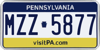PA license plate MZZ5877