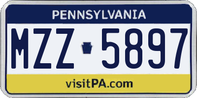 PA license plate MZZ5897