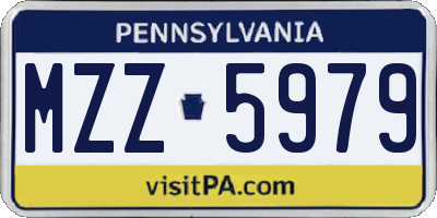 PA license plate MZZ5979