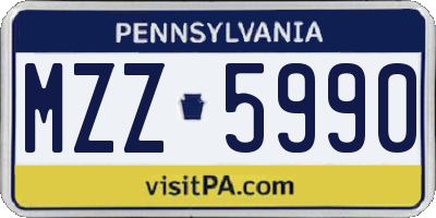 PA license plate MZZ5990