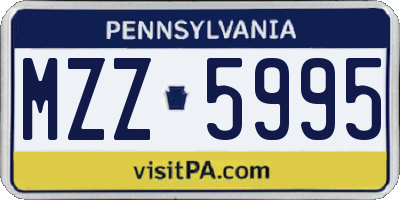 PA license plate MZZ5995