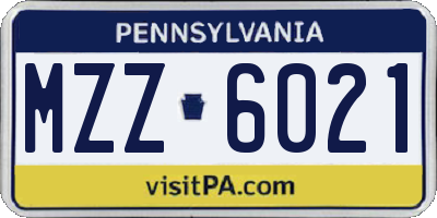 PA license plate MZZ6021