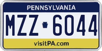 PA license plate MZZ6044
