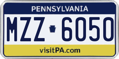 PA license plate MZZ6050