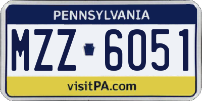 PA license plate MZZ6051