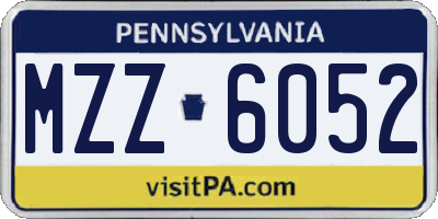 PA license plate MZZ6052