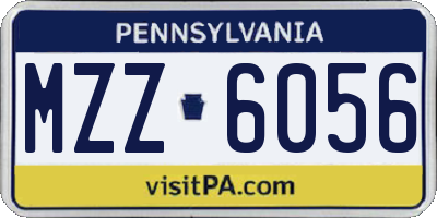 PA license plate MZZ6056
