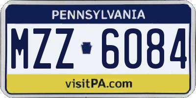 PA license plate MZZ6084