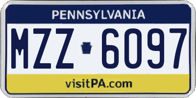 PA license plate MZZ6097