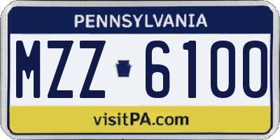 PA license plate MZZ6100