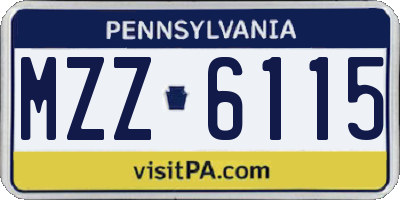 PA license plate MZZ6115