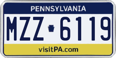 PA license plate MZZ6119