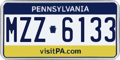 PA license plate MZZ6133