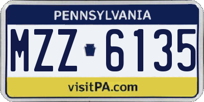 PA license plate MZZ6135