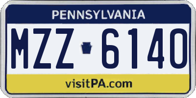 PA license plate MZZ6140