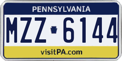 PA license plate MZZ6144