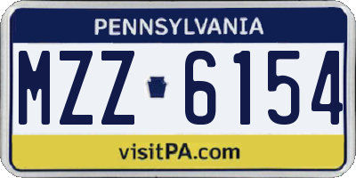 PA license plate MZZ6154