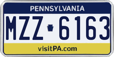 PA license plate MZZ6163