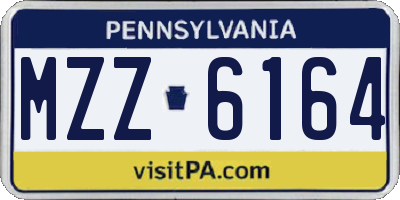 PA license plate MZZ6164
