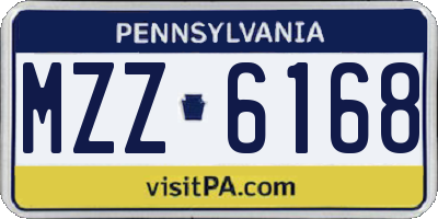 PA license plate MZZ6168