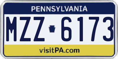 PA license plate MZZ6173