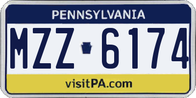 PA license plate MZZ6174