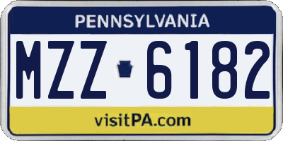 PA license plate MZZ6182