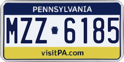PA license plate MZZ6185