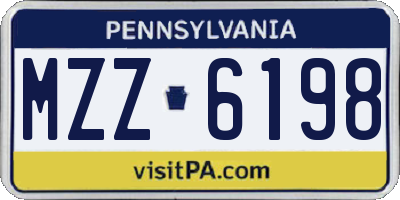 PA license plate MZZ6198