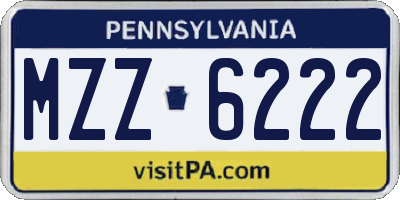 PA license plate MZZ6222