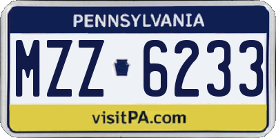 PA license plate MZZ6233