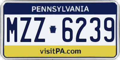 PA license plate MZZ6239