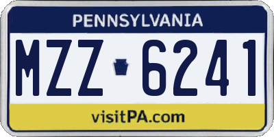 PA license plate MZZ6241