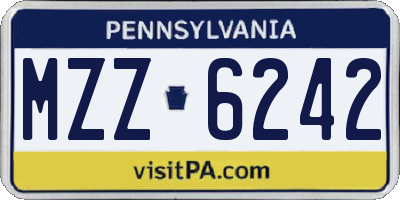 PA license plate MZZ6242