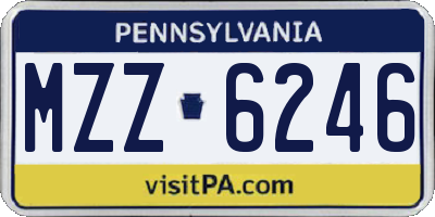 PA license plate MZZ6246