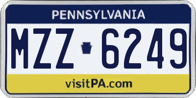 PA license plate MZZ6249