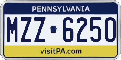 PA license plate MZZ6250