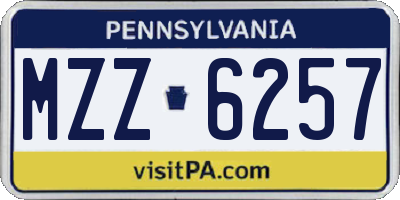 PA license plate MZZ6257