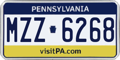 PA license plate MZZ6268