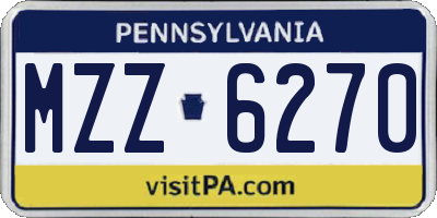 PA license plate MZZ6270
