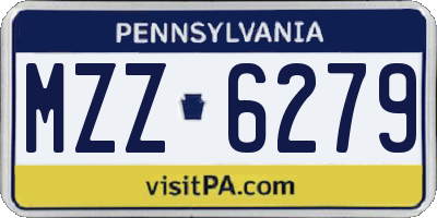 PA license plate MZZ6279