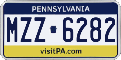 PA license plate MZZ6282