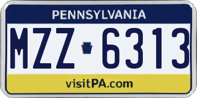 PA license plate MZZ6313