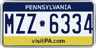 PA license plate MZZ6334